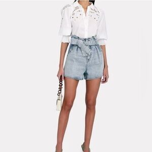 Veronica Beard Nori Paperbag Denim Shorts
